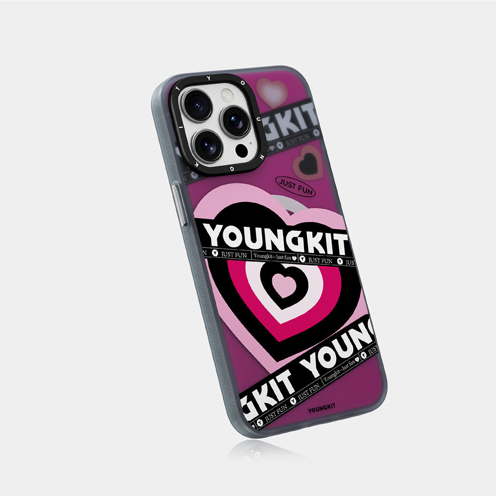 iPhone 15 Pro Max Kılıf Magsafe Şarj Özellikli Airbagli Çift Katmanlı Youngkit Flipped Serisi Kılıf Mavi
