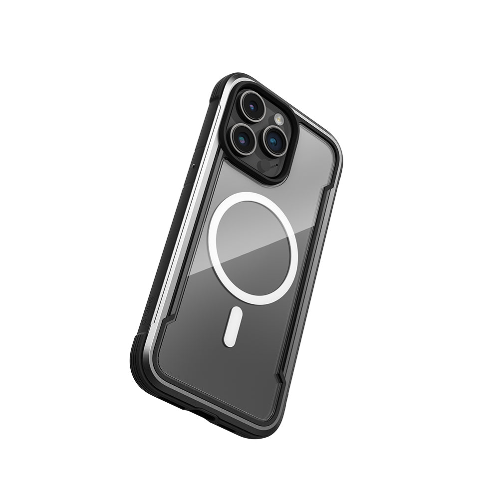 iPhone 15 Pro Max Kılıf Magsafe Şarj Özellikli Airbagli Raptic Shield Serisi Şeffaf Arka Yüzey Kılıf Siyah