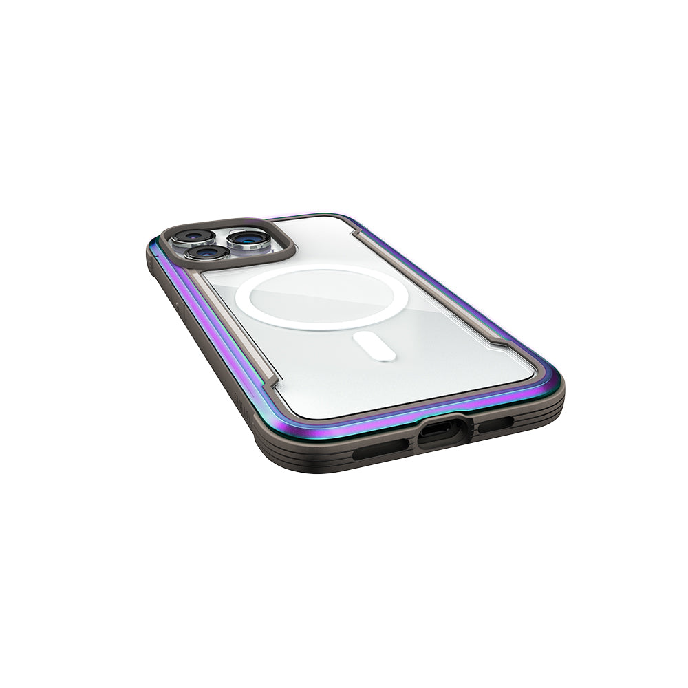 iPhone 15 Pro Max Kılıf Magsafe Şarj Özellikli Airbagli Raptic Shield Serisi Şeffaf Arka Yüzey Kılıf Colorful