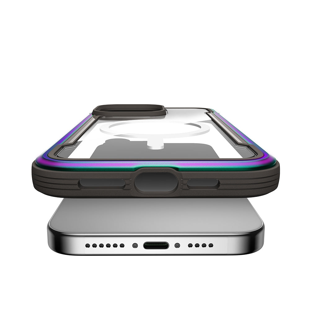 iPhone 15 Pro Max Kılıf Magsafe Şarj Özellikli Airbagli Raptic Shield Serisi Şeffaf Arka Yüzey Kılıf Colorful