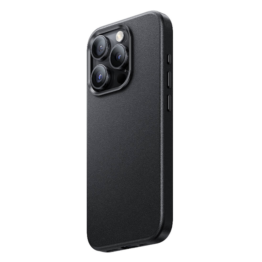 iPhone 15 Pro Max Kılıf Magsafe Şarj Özellikli Benks Vintage Leather Kılıf Siyah