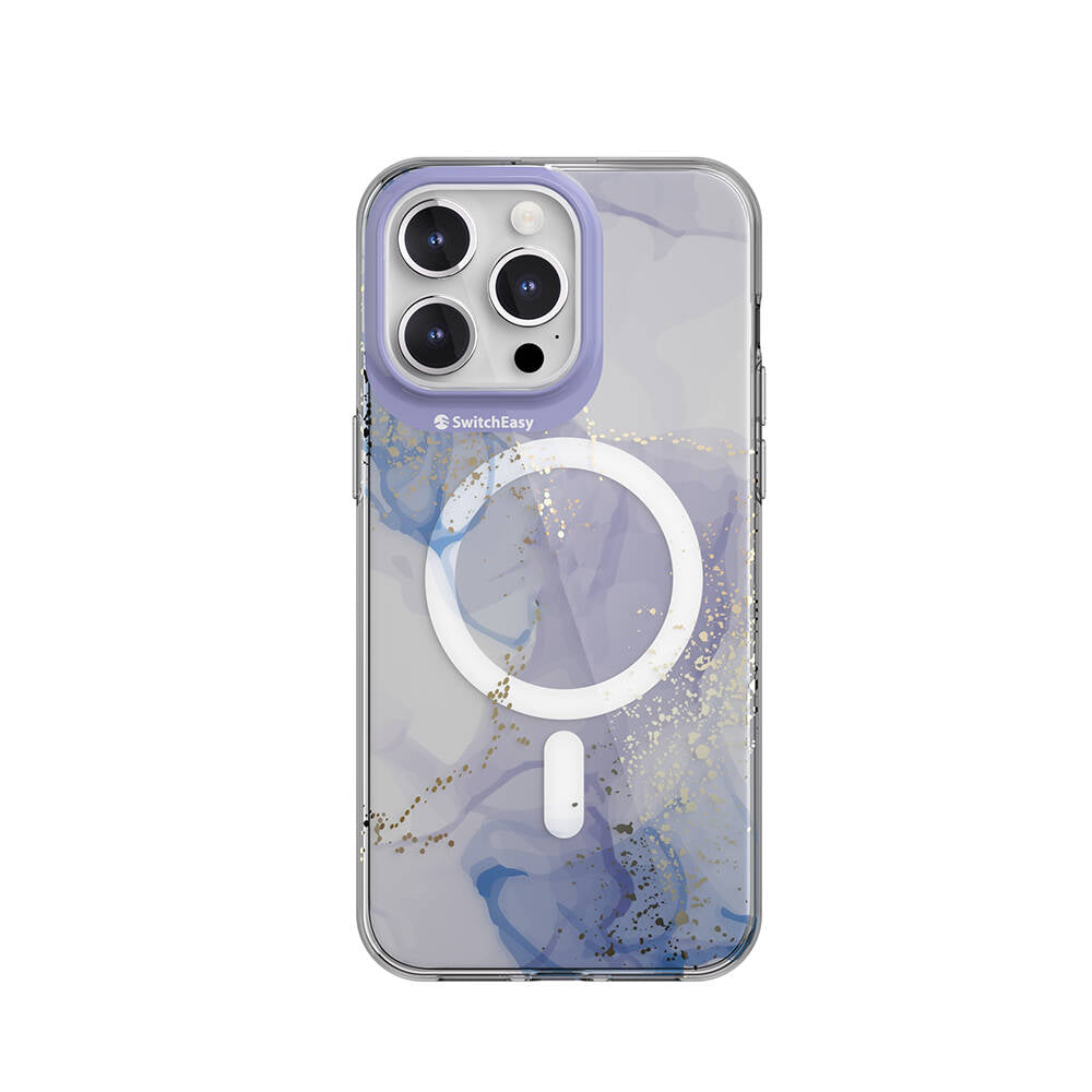 iPhone 15 Pro Max Kılıf Magsafe Şarj Özellikli Çift IMD Baskılı Lisanslı Switcheasy Artist-M Veil Kılıf Mor