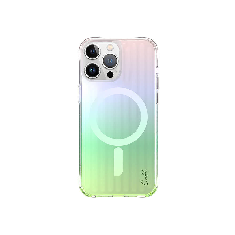 iPhone 15 Pro Max Kılıf Magsafe Şarj Özellikli Parlayan Arka Yüzey Coehl Linear Kılıf Yeşil