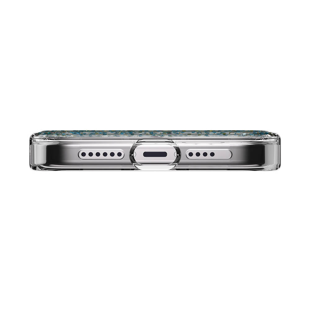 iPhone 15 Pro Max Kılıf Magsafe Şarj Özellikli Parlayan Simli Şeffaf Lisanslı Switcheasy Starfield-M Kılıf Mor