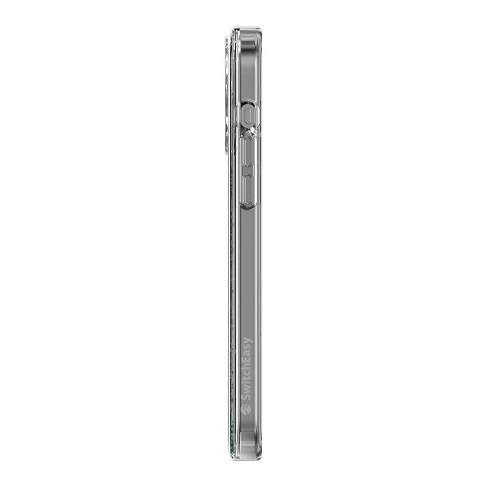 iPhone 15 Pro Max Kılıf Magsafe Şarj Özellikli Parlayan Simli Şeffaf Lisanslı Switcheasy Starfield-M Kılıf Mavi