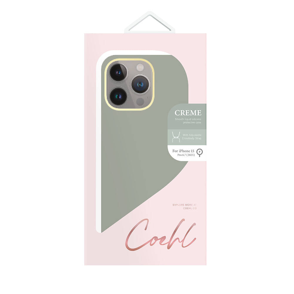 iPhone 15 Pro Max Kılıf Magsafe Şarj Özellikli Soft Pürüzsüz Yüzey Askı İpli Coehl Creme Kılıf Krem