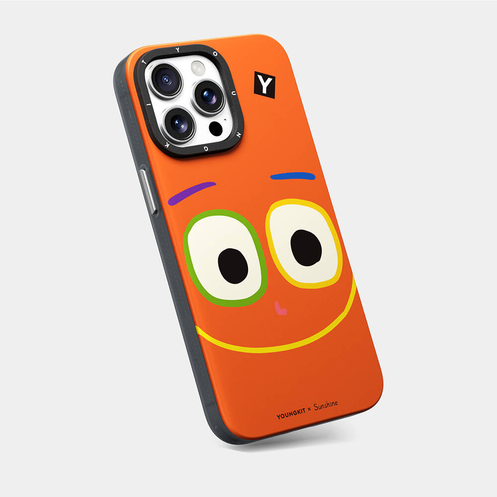 iPhone 15 Pro Max Kılıf Magsafe Şarj Özellikli Sunshine Tasarımlı Youngkit Daily Happy Serisi Kılıf Sarı