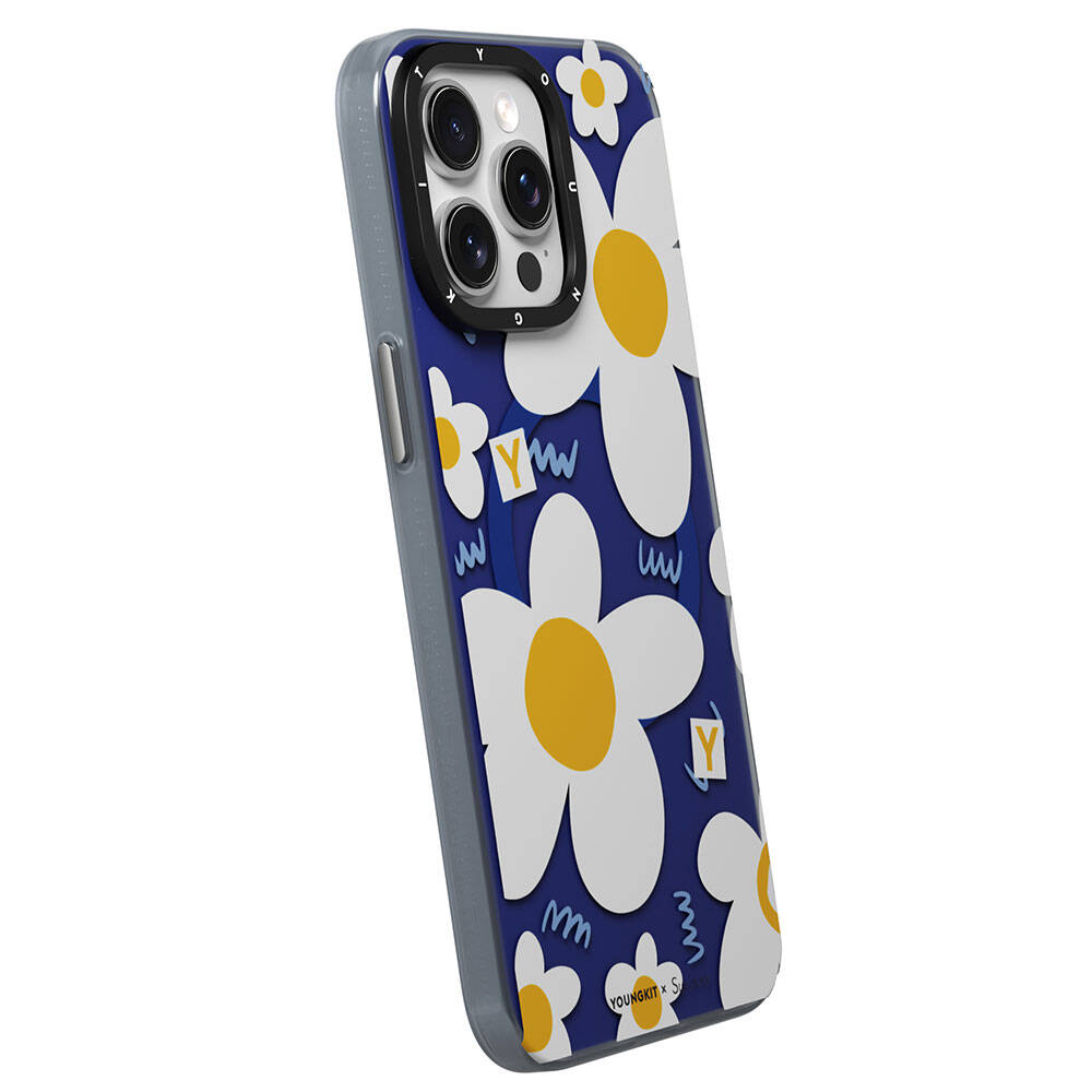 iPhone 15 Pro Max Kılıf Magsafe Şarj Özellikli Sunshine Tasarımlı Youngkit Spring Breeze Serisi Kılıf Beyaz