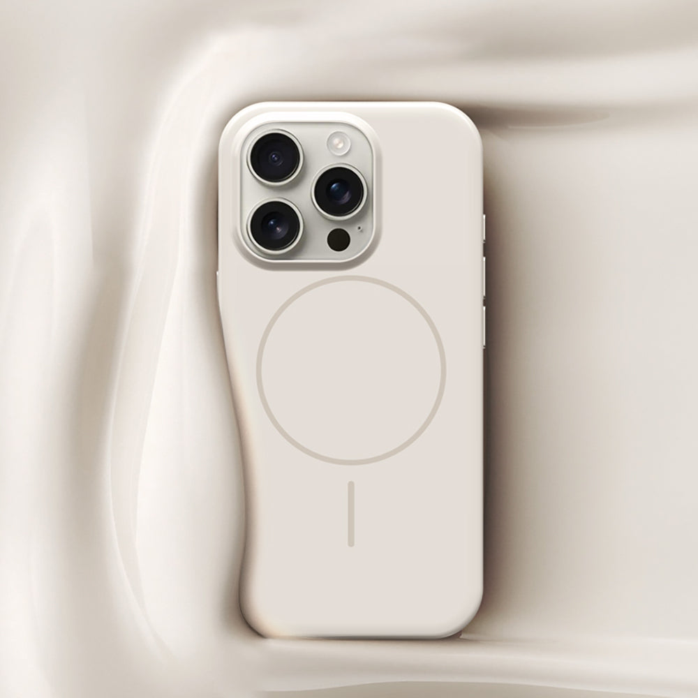 Apple iPhone 15 Pro Max Kılıf Magsafe Şarj Özellikli Wlons Frego Kapak Krem