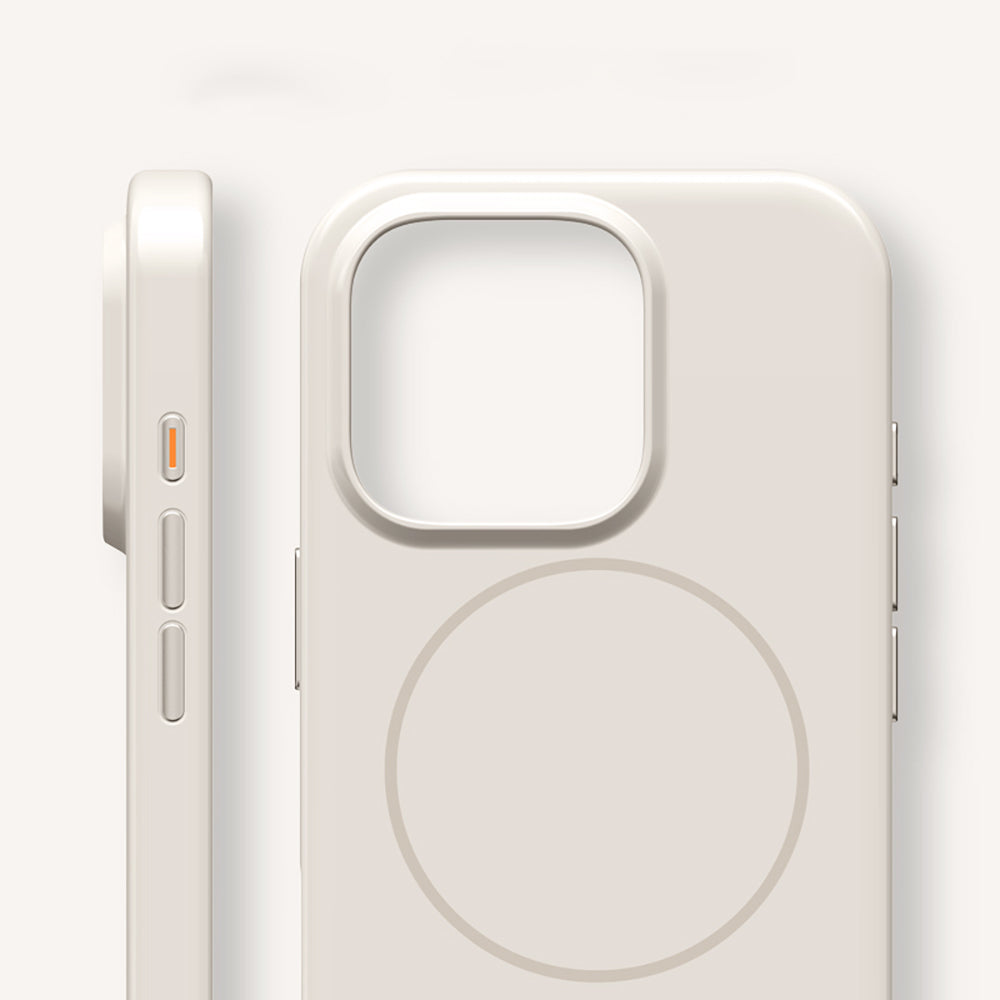 Apple iPhone 15 Pro Max Kılıf Magsafe Şarj Özellikli Wlons Frego Kapak Krem