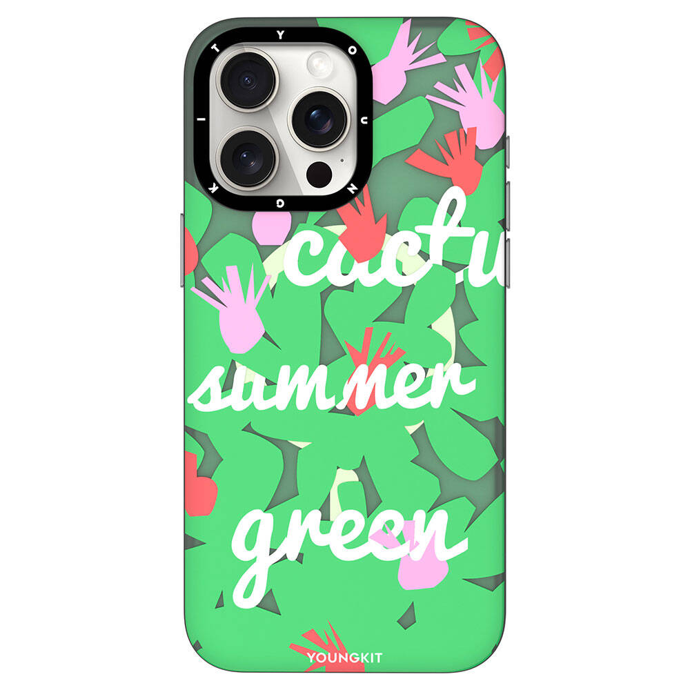 iPhone 15 Pro Max Kılıf Magsafe Şarj Özellikli Yaz Meyvesi Desenli Youngkit Fruity Flavour Serisi Kılıf Pembe