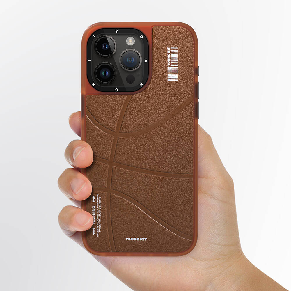 iPhone 15 Pro Max Kılıf Magsafe Şarj Özellikli Youngkit Backboard Serisi Leather Kılıf Mavi