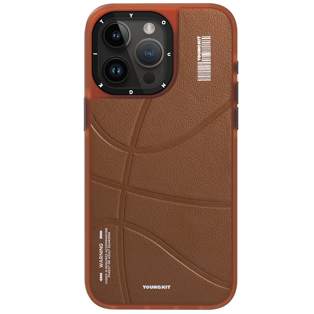 iPhone 15 Pro Max Kılıf Magsafe Şarj Özellikli Youngkit Backboard Serisi Leather Kılıf Pembe