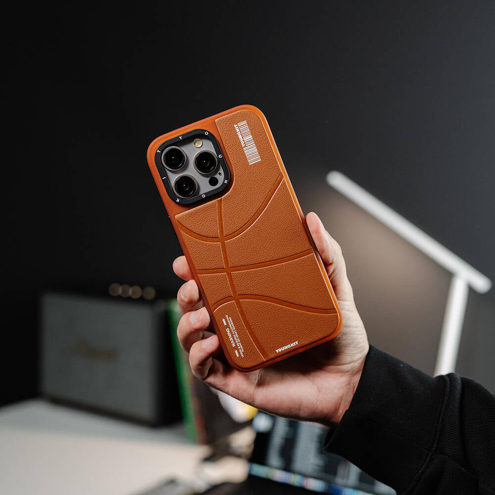 iPhone 15 Pro Max Kılıf Magsafe Şarj Özellikli Youngkit Backboard Serisi Leather Kılıf Mavi