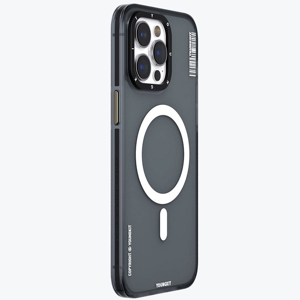 iPhone 15 Pro Max Kılıf Magsafe Şarj Özellikli Youngkit Jiansha Serisi Kılıf Siyah