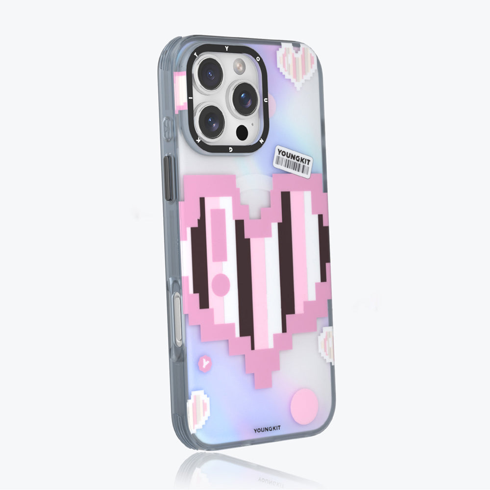 iPhone 15 Pro Max Kılıf Magsafe Şarj Özellikli Youngkit Love Serisi Kılıf Pembe