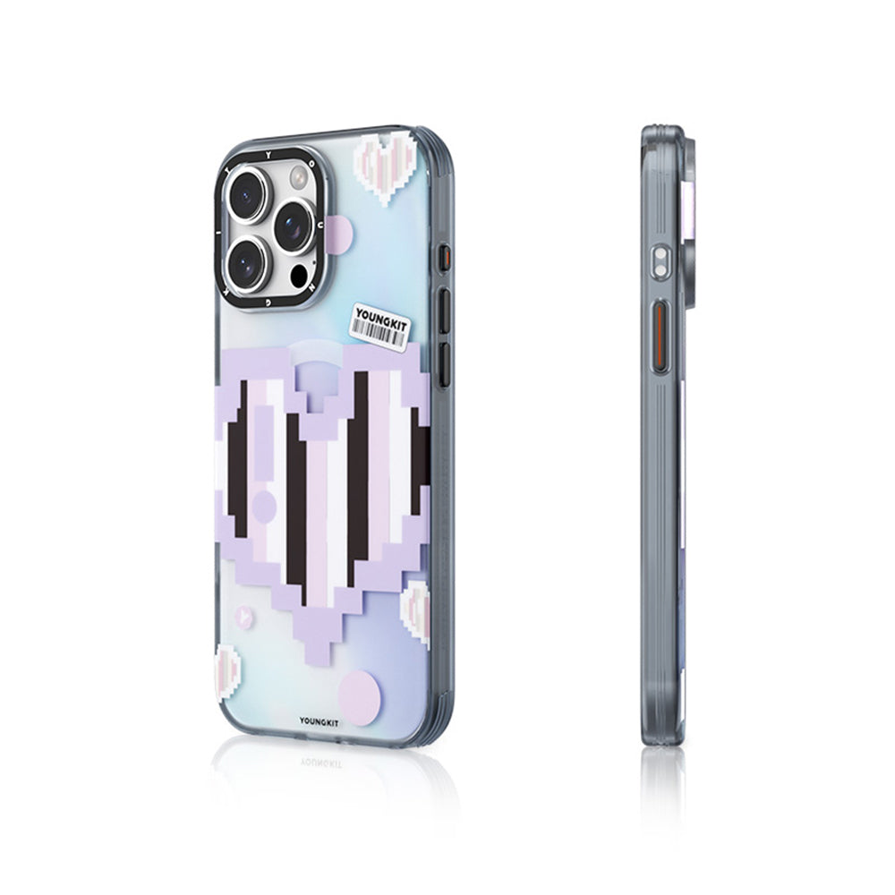 iPhone 15 Pro Max Kılıf Magsafe Şarj Özellikli Youngkit Love Serisi Kılıf Mor