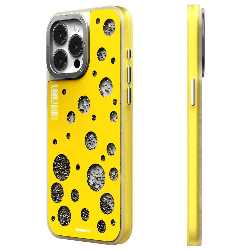 Magsafe Şarj Özellikli Youngkit Quicksand Beads Serisi Sarı Kapak - enzaksesuar