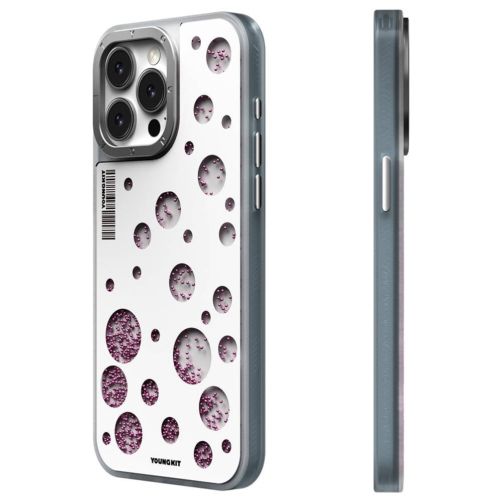 Magsafe Şarj Özellikli Youngkit Quicksand Beads Serisi Beyaz Kapak - enzaksesuar