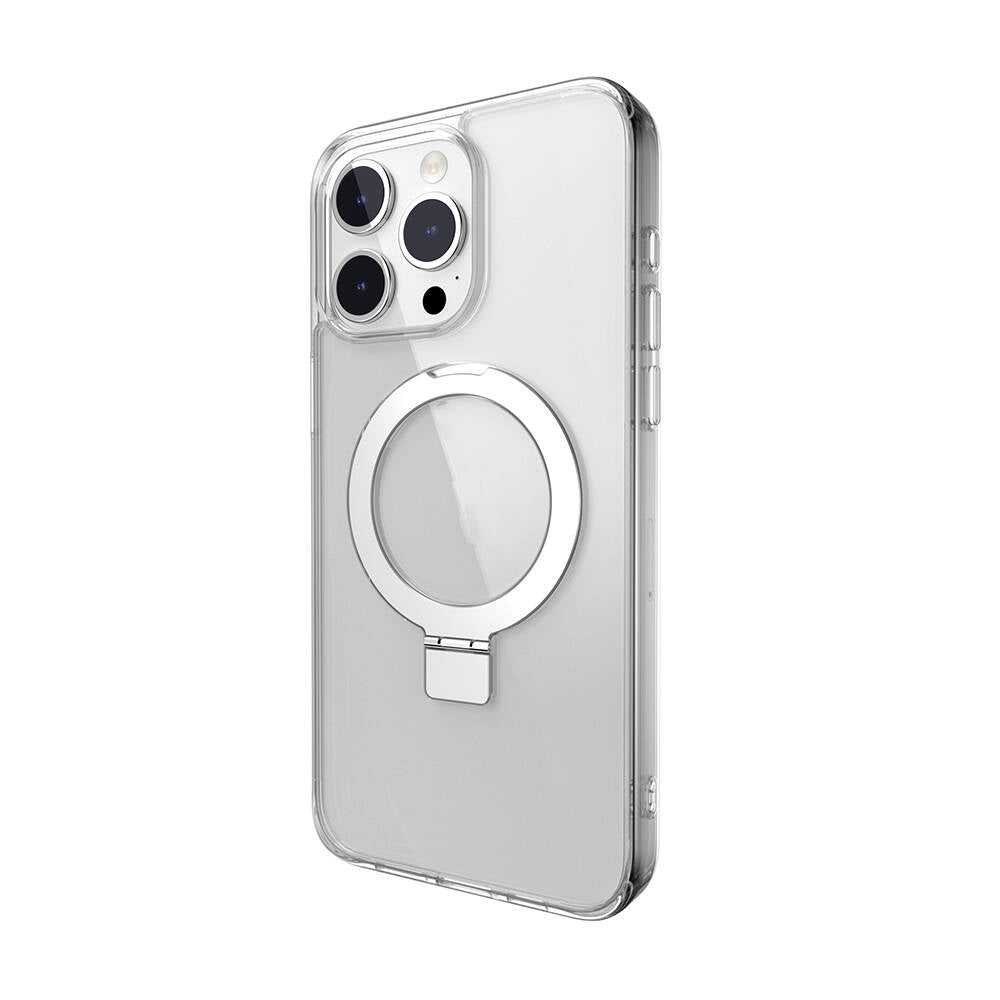 iPhone 15 Pro Max Kılıf Magsafe Şarj Özellikli Yüzük Standlı Lisanslı Switcheasy Magstand-M Kılıf Siyah