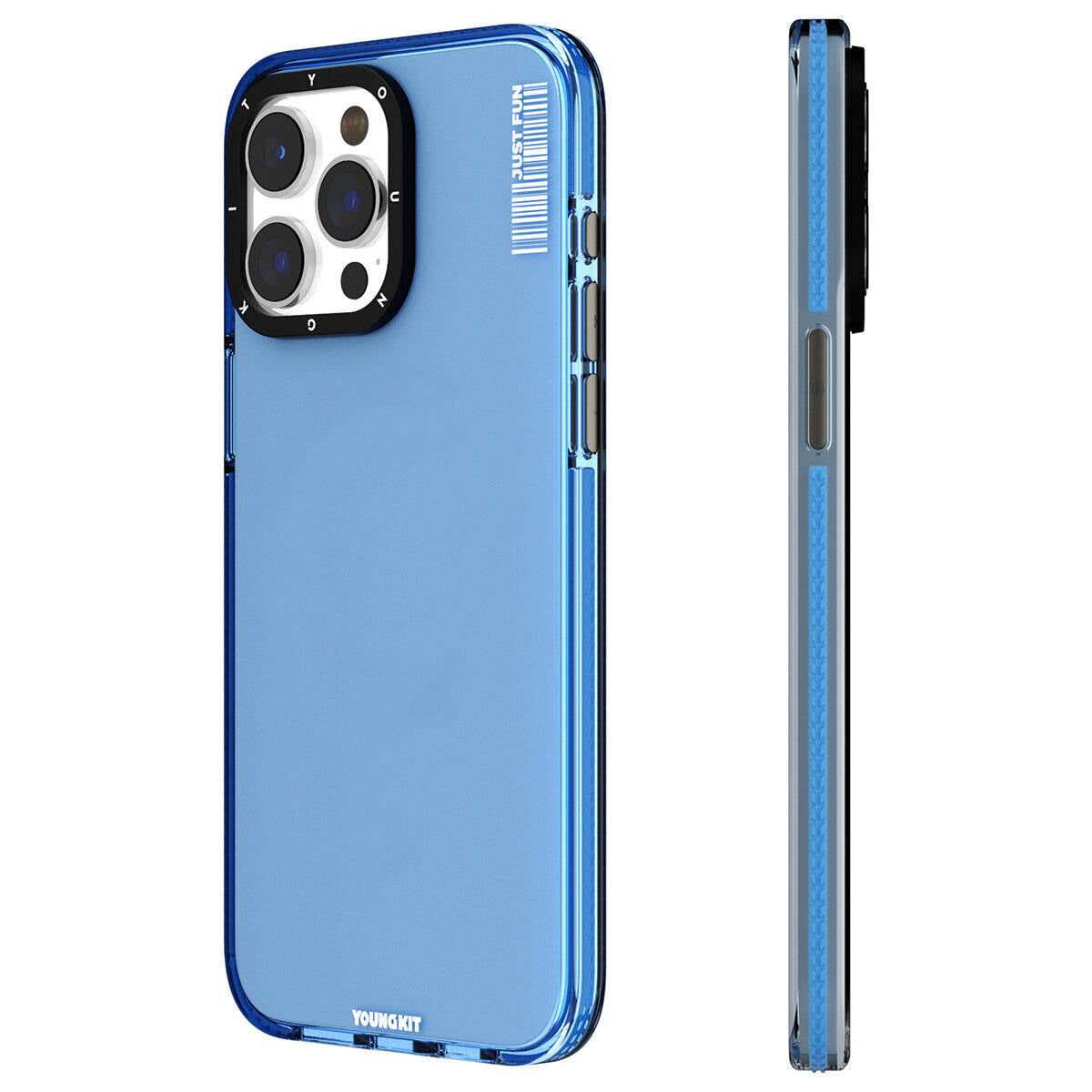 iPhone 15 Pro Max Kılıf Pürüzsüz Düz Arka Yüzey YoungKit Crystal Color Serisi Kılıf Renksiz