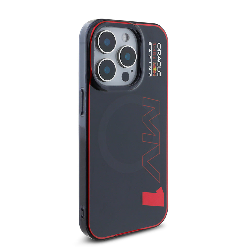 Apple iPhone 15 Pro Max Kılıf Redbull Orjinal Lisanslı Magsafe Şarj Özellikli Çift Katmanlı Sert PC Büyük Boy MV Kapak Lacivert