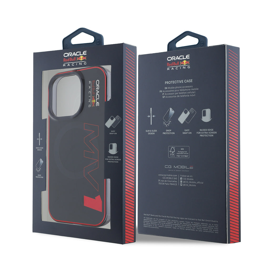 Apple iPhone 15 Pro Max Kılıf Redbull Orjinal Lisanslı Magsafe Şarj Özellikli Çift Katmanlı Sert PC Büyük Boy MV Kapak Lacivert
