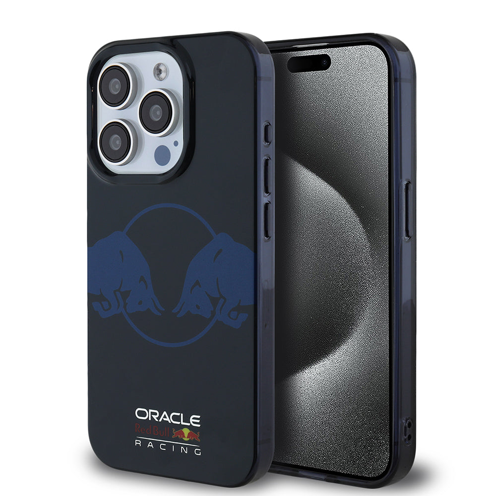 Apple iPhone 15 Pro Max Kılıf Redbull Orjinal Lisanslı Magsafe Şarj Özellikli IML Çift Boğa Baskılı Sert PC  Kapak Lacivert