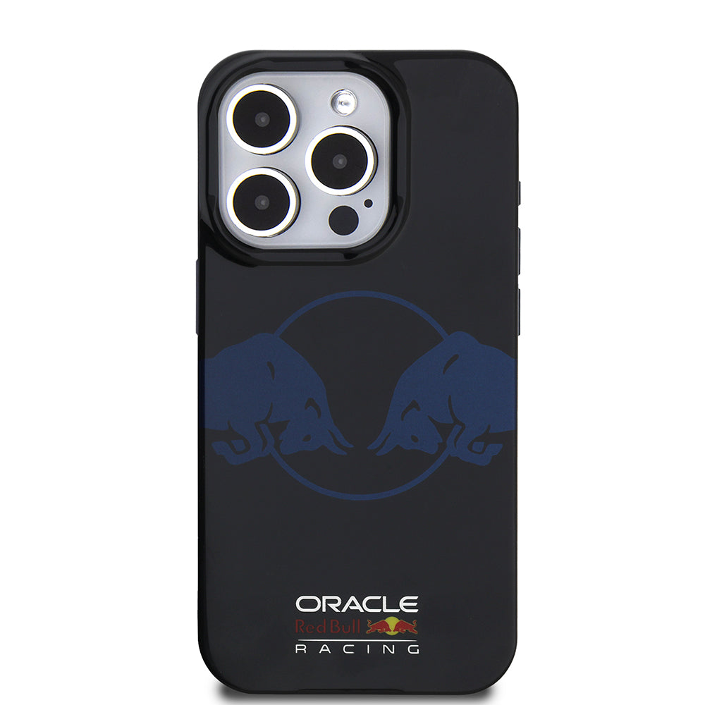 Apple iPhone 15 Pro Max Kılıf Redbull Orjinal Lisanslı Magsafe Şarj Özellikli IML Çift Boğa Baskılı Sert PC  Kapak Lacivert