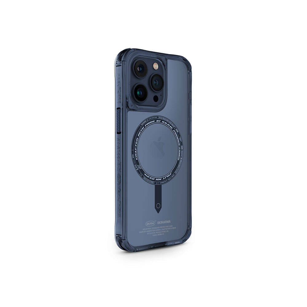 iPhone 15 Pro Max Kılıf SkinArma Şeffaf Magsafe Şarj Özellikli Kado Kartlıklı Saido Kılıf Siyah