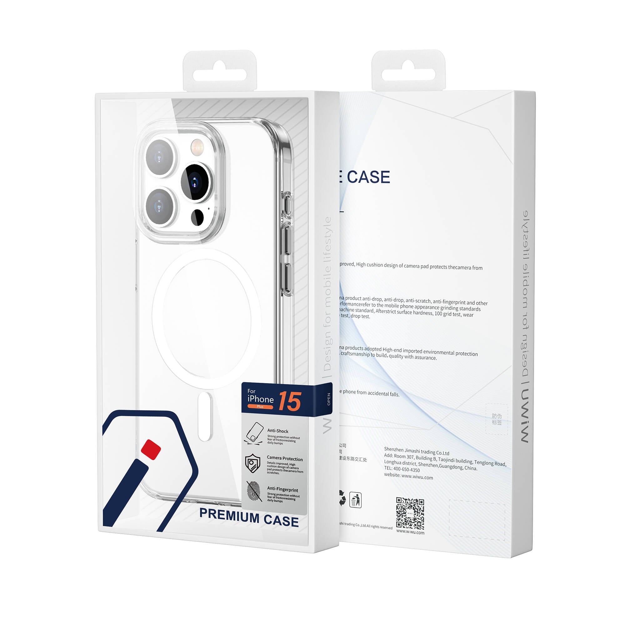 iPhone 15 Pro Max Kılıf Wiwu FYY-014 Magsafe Şarj Özellikli Şeffaf Kılıf Renksiz