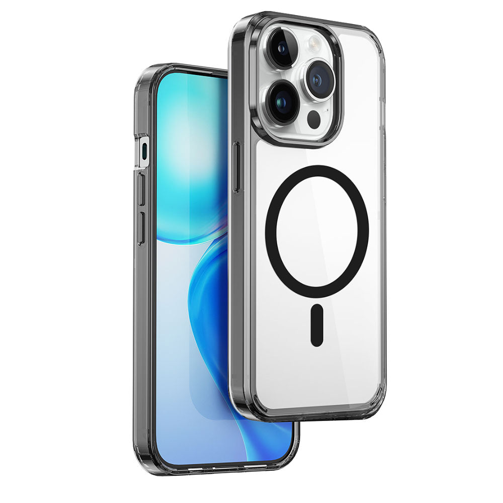 iPhone 15 Pro Max Kılıf Wiwu MCC-101 Magnetic Crystal Sert PC Kılıf Siyah