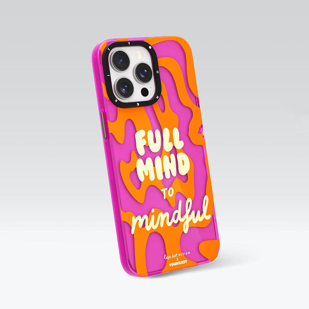 iPhone 15 Pro Max Kılıf Yazı Desenli Youngkit Mindfulness Serisi Kılıf Sarı