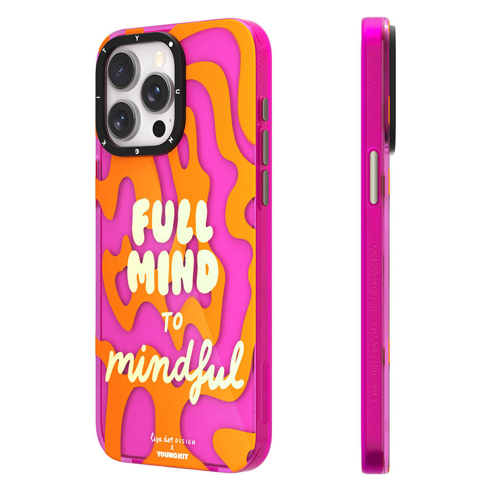 iPhone 15 Pro Max Kılıf Yazı Desenli Youngkit Mindfulness Serisi Kılıf Mor