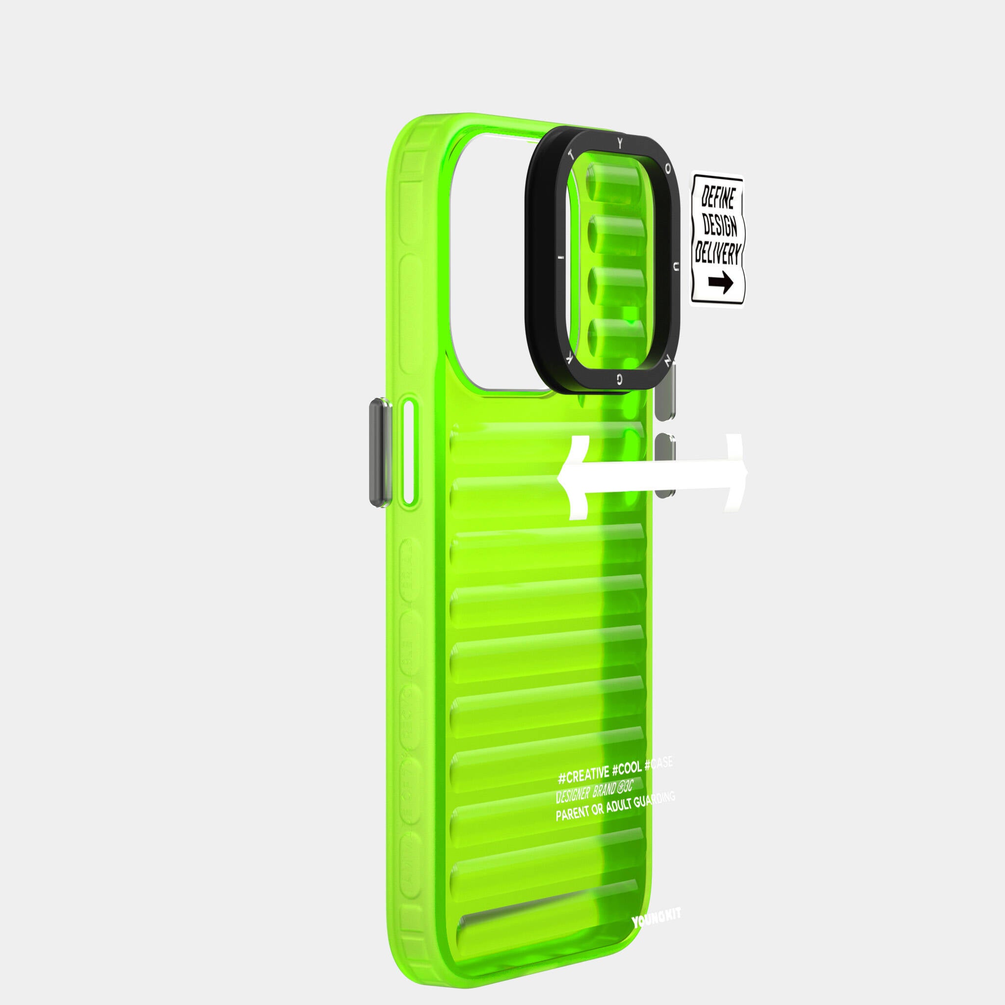 iPhone 15 Pro Max Kılıf YoungKit Luggage FireFly Serisi Kılıf Pembe