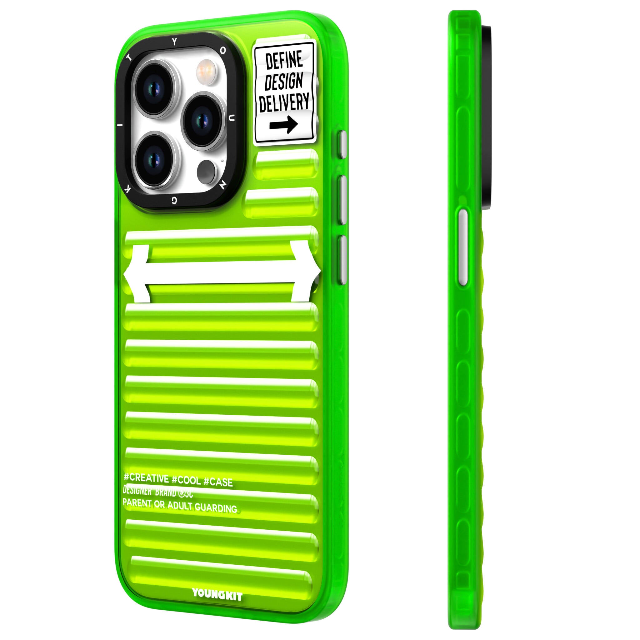 iPhone 15 Pro Max Kılıf YoungKit Luggage FireFly Serisi Kılıf Yeşil