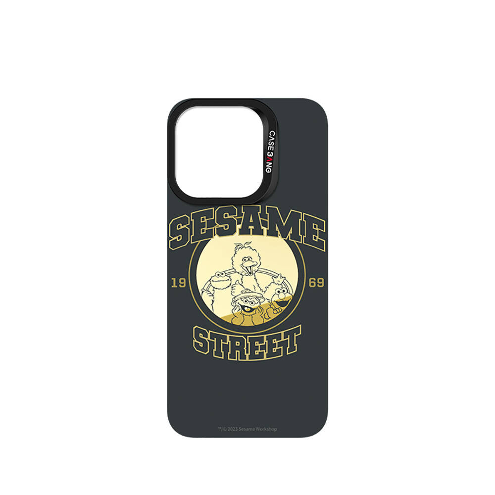 iPhone 15 Pro Max Magsafe Şarj Özellikli Casebang Sesame Street Serisi Mıknatıslı Arka Panel Siyah