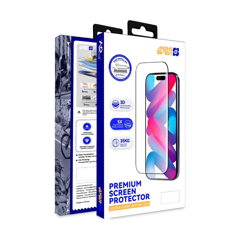 Apple iPhone 15 Pro Max Mohseven M6 HD Temperli Cam Ekran Koruyucu + Kolay Uygulama Aparatı Şeffaf
