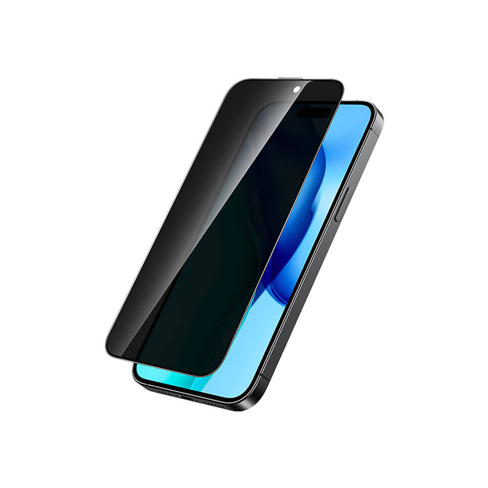 iPhone 15 Pro Max Recci RSP-A19AP Privacy Temperli Cam Ekran Koruyucu Gri