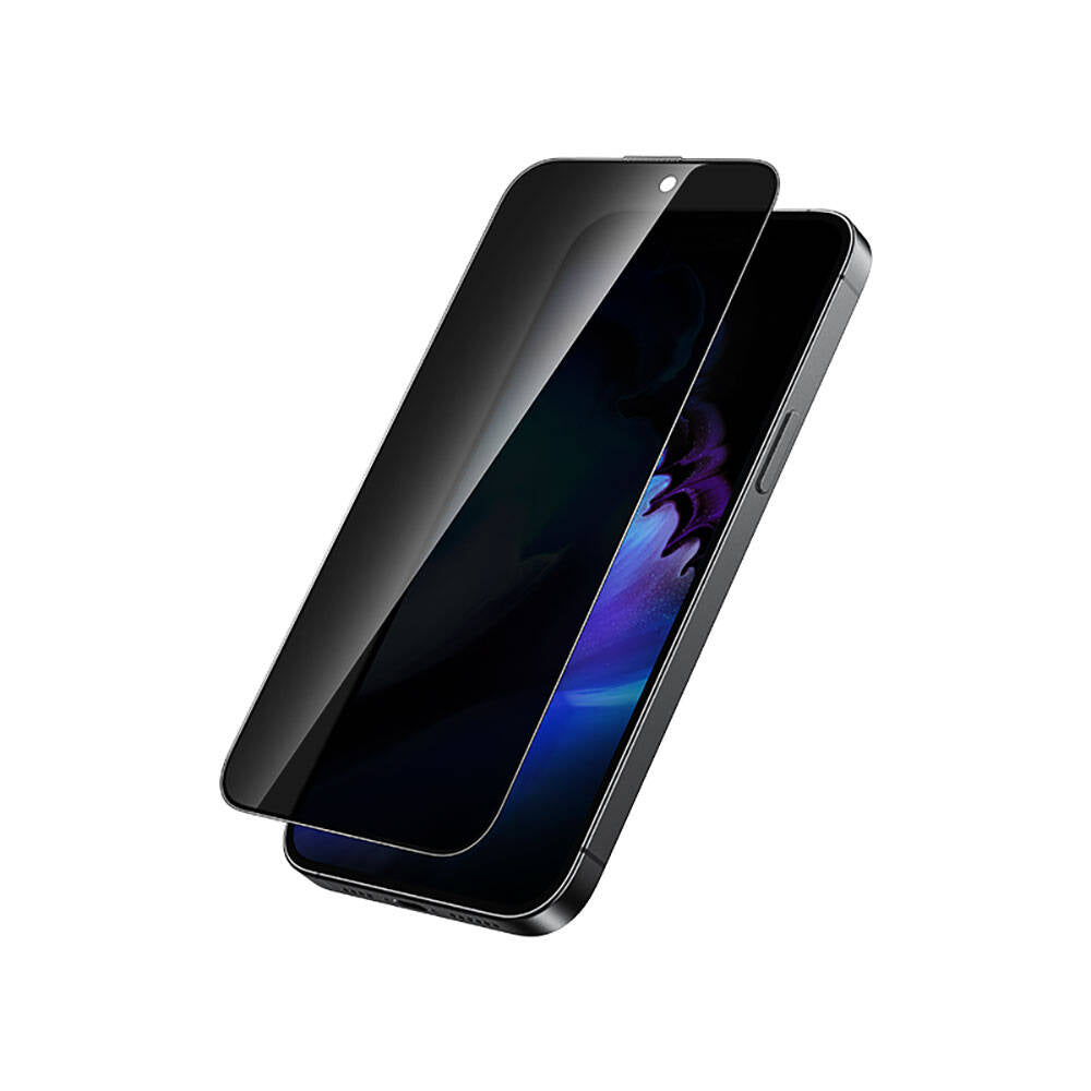 iPhone 15 Pro Recci RSP-A17AP Privacy Temperli Cam Ekran Koruyucu Gri