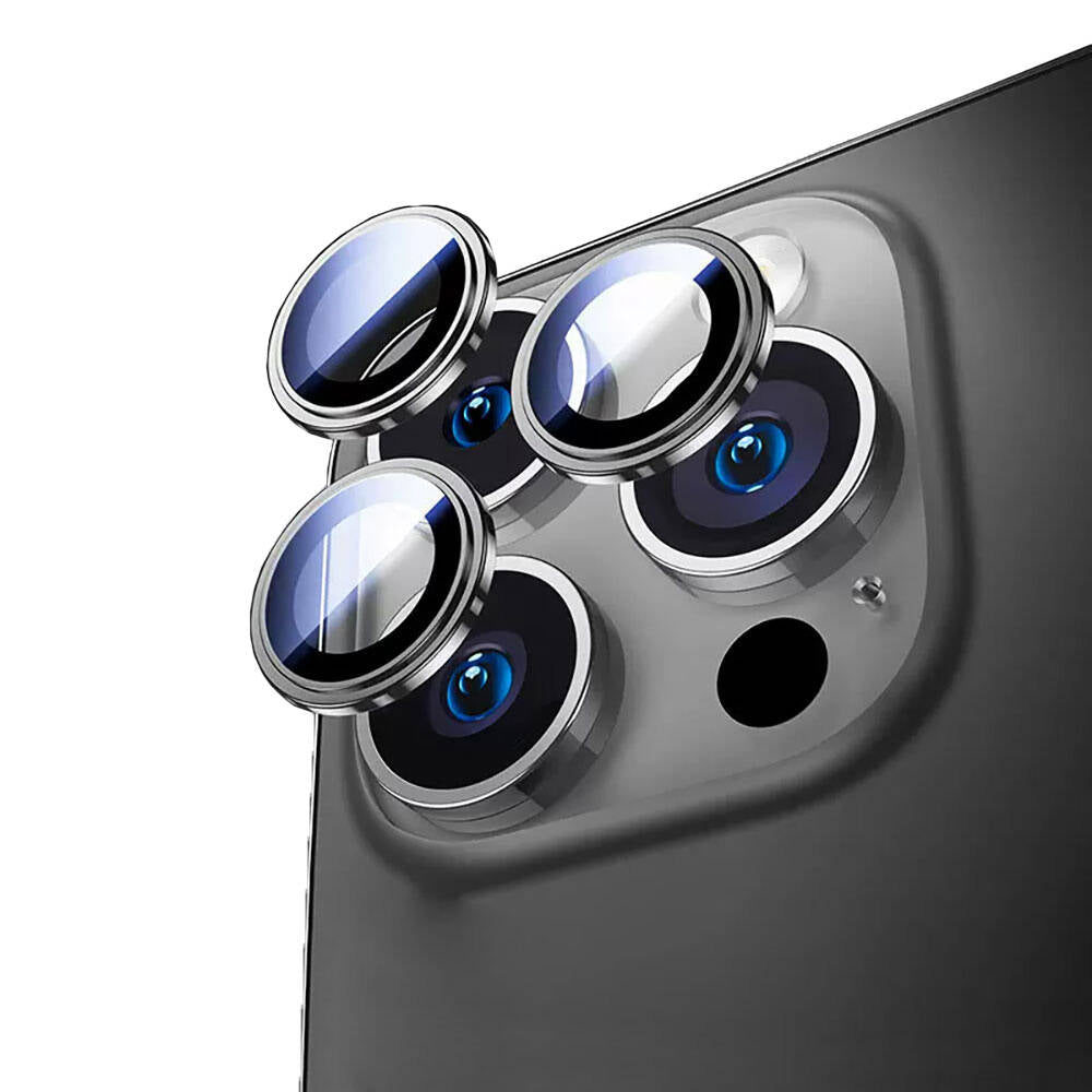 iPhone 15 Pro Wiwu Lens Guard Metal Kamera Lens Koruyucu Siyah