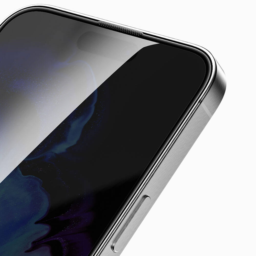 iPhone 15 Recci RSP-A16AP Privacy Temperli Cam Ekran Koruyucu Gri