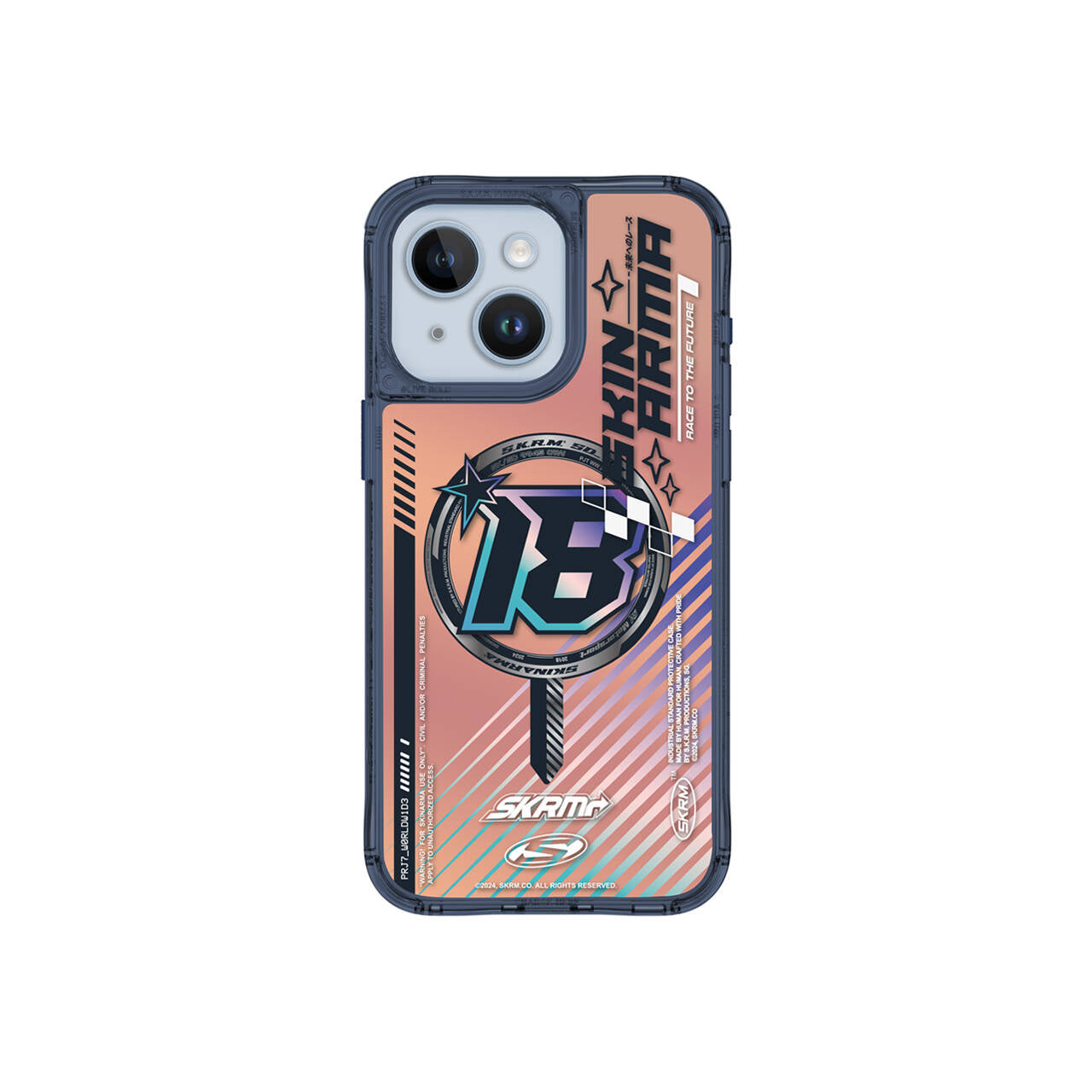 iPhone 15 SkinArma Magsafe Şarj Özellikli Sticker Yapıştırmalı Drift Kılıf Mavi