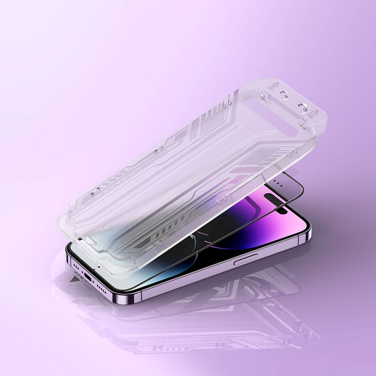 iPhone 15 Wiwu SQ-005 Easy İnstall iVista Super Hardness Ekran Koruyucu Siyah