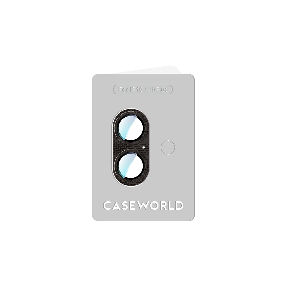 Apple iPhone 16 CaseWorld Karbon Fiber Serisi Anti Reflective Ultra Clear Full Kamera Lens Koruyucu Siyah
