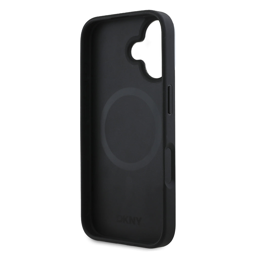 iPhone 16 Kılıf DKNY Orjinal Lisanslı Magsafe Şarj Özellikli 3D Yazılı Checkered Pattern Kılıf Bej