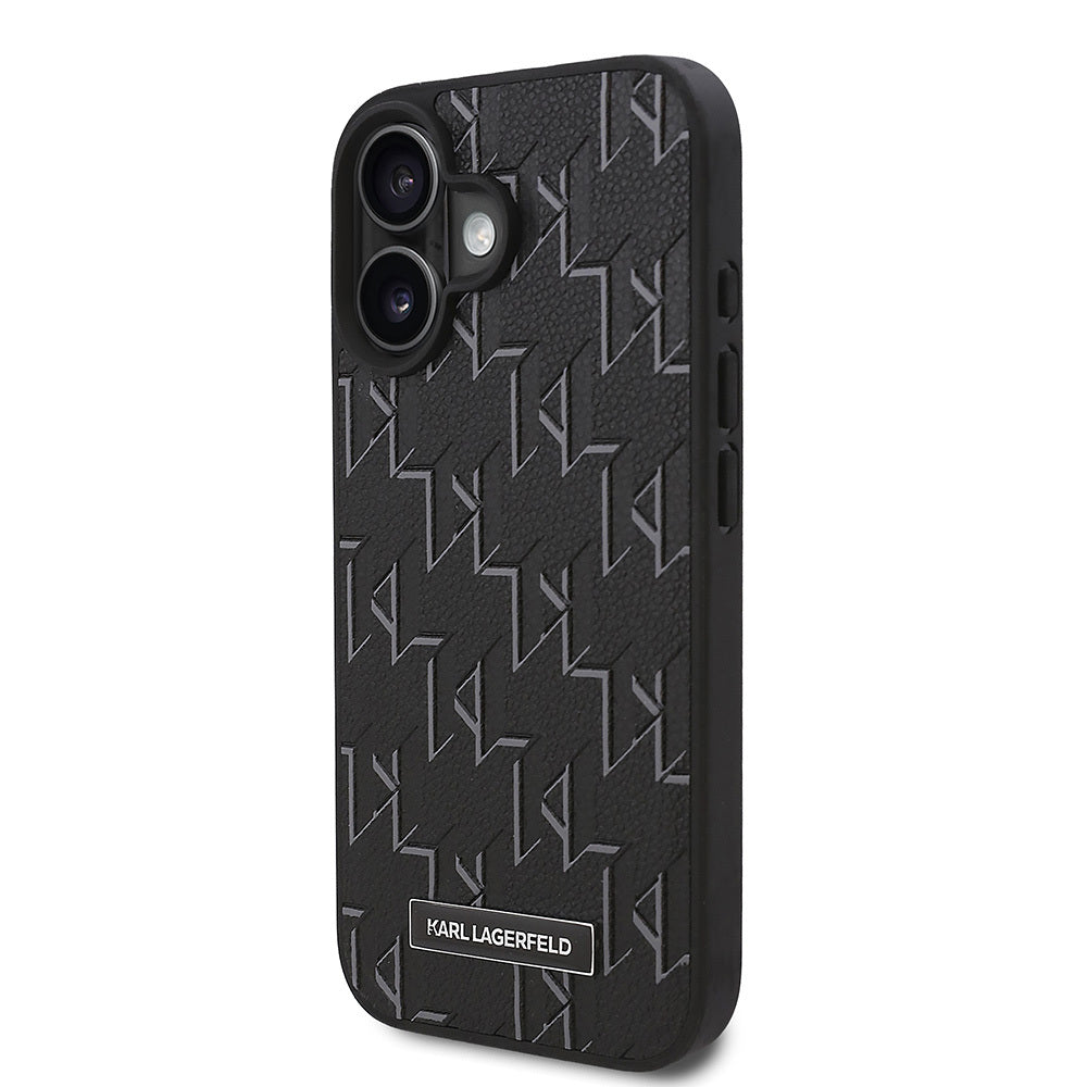 iPhone 16 Kılıf Karl Lagerfeld Orjinal Lisanslı Magsafe Şarj Özellikli KL Yazılı Hot Stamp Kılıf Pembe