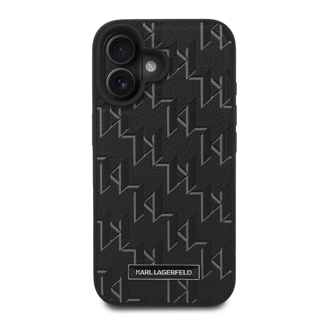 iPhone 16 Kılıf Karl Lagerfeld Orjinal Lisanslı Magsafe Şarj Özellikli KL Yazılı Hot Stamp Kılıf Pembe