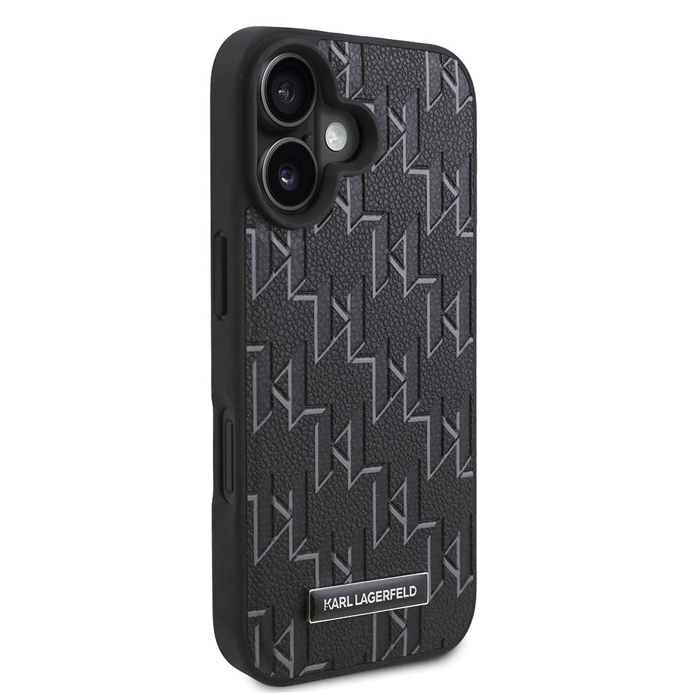 iPhone 16 Kılıf Karl Lagerfeld Orjinal Lisanslı Magsafe Şarj Özellikli KL Yazılı Hot Stamp Kılıf Pembe