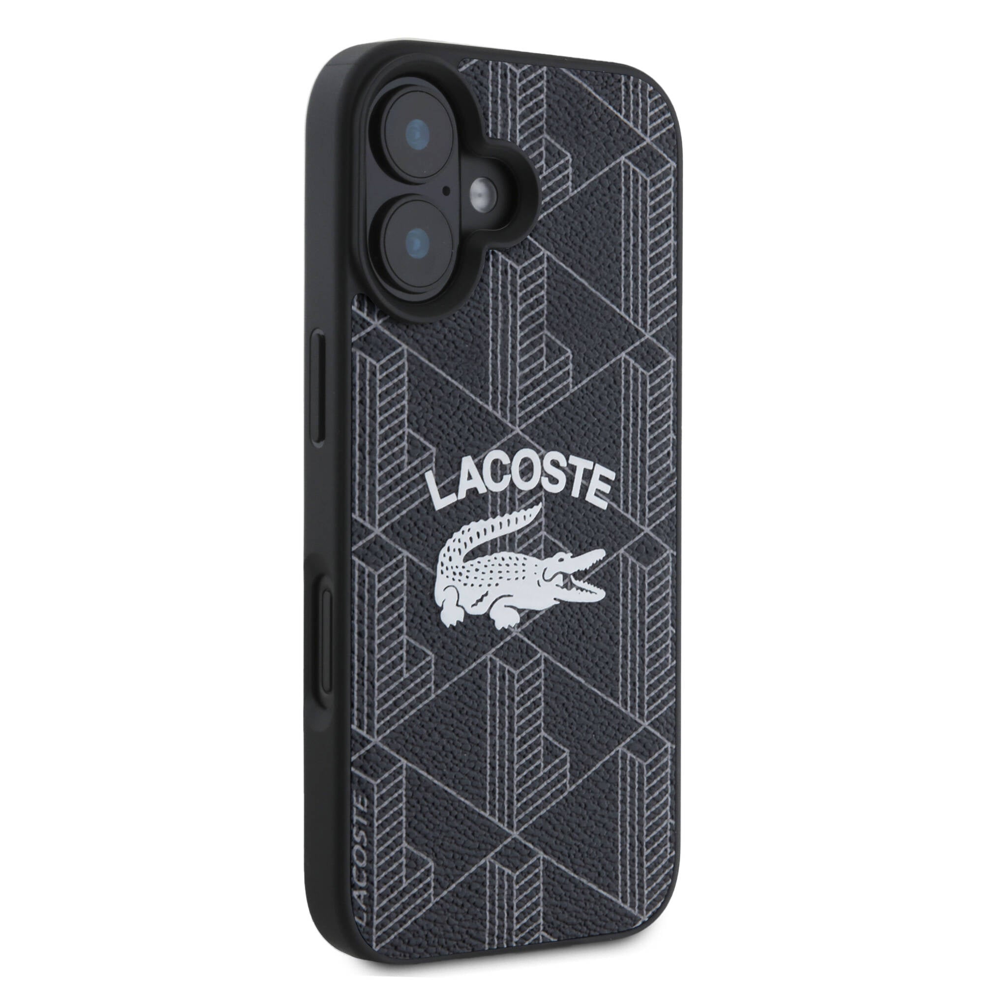 iPhone 16 Kılıf Lacoste Orjinal Lisanslı Magsafe Şarj Özellikli Mono Vintage Logo Kılıf Lacivert